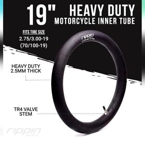 Rippin Moto 2.75/3.00-19 Heavy Duty Inner Tube (70/100-19) 2.5mm Thick - TR4